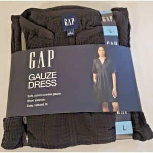 Gap Women's Relaxed Fit Soft Cotton Gauze Tiered Dress Size L New